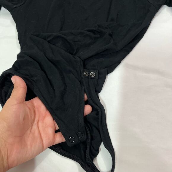 Aritzia Wilfred Long Sleeve Basic Solid Black Bodysuit Size XS Quiet Luxury - Picture 5 of 7